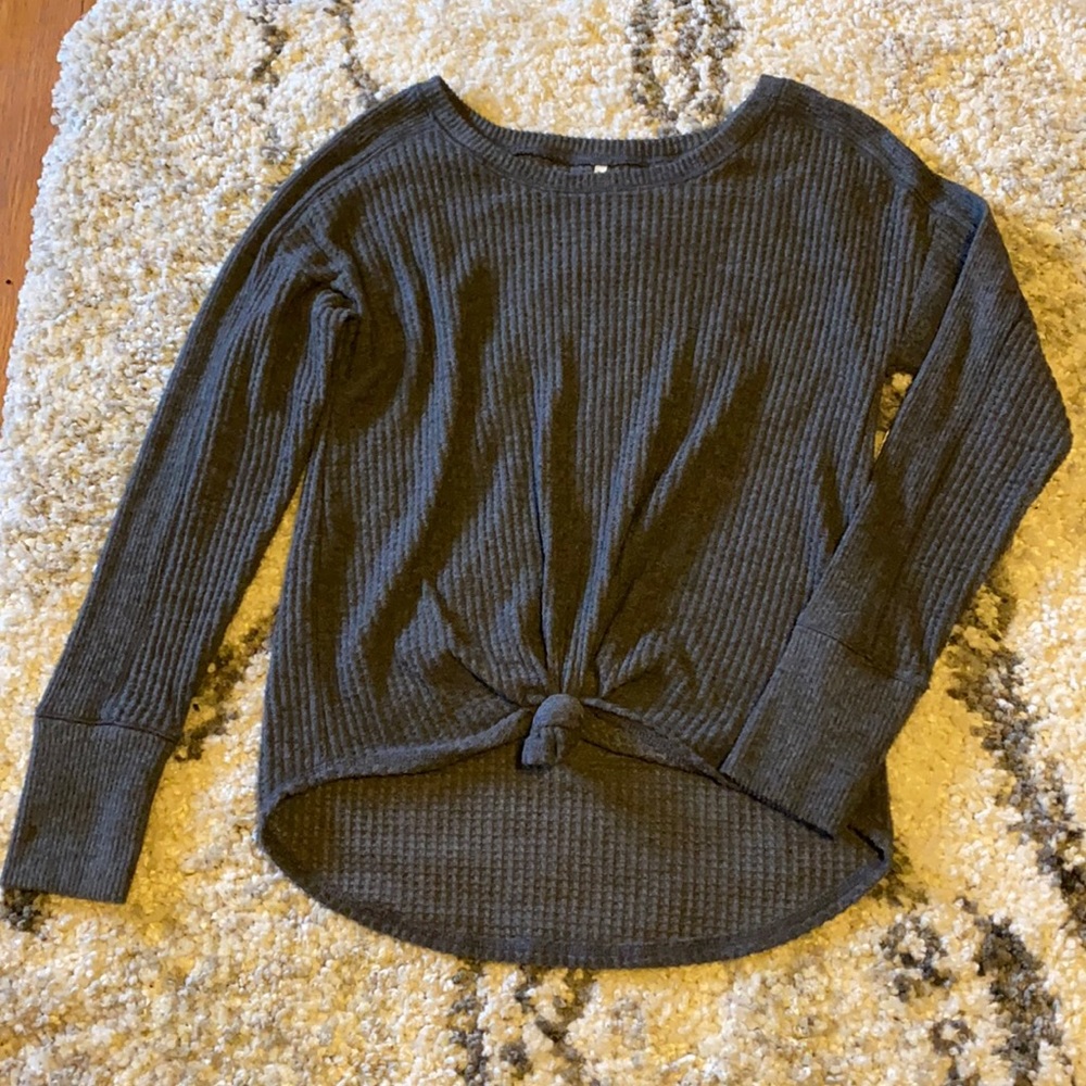 Long sleeve waffle shirt